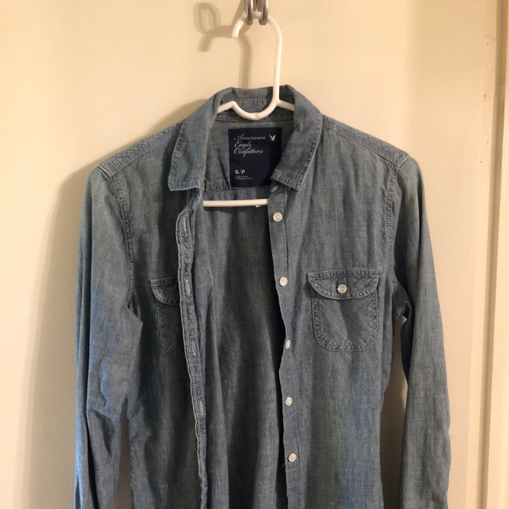 Jean button-up.